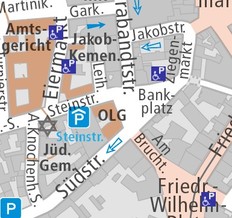 Karte / Übersicht barrierefreie Parkplätze