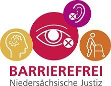 Banner mit Symbolen zur Barrierefreiheit (= zu Barrierefreiheit)