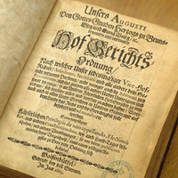 Foto des Buches der Hofgerichtsordnung (zu Geschichte 1548 bis 1806)